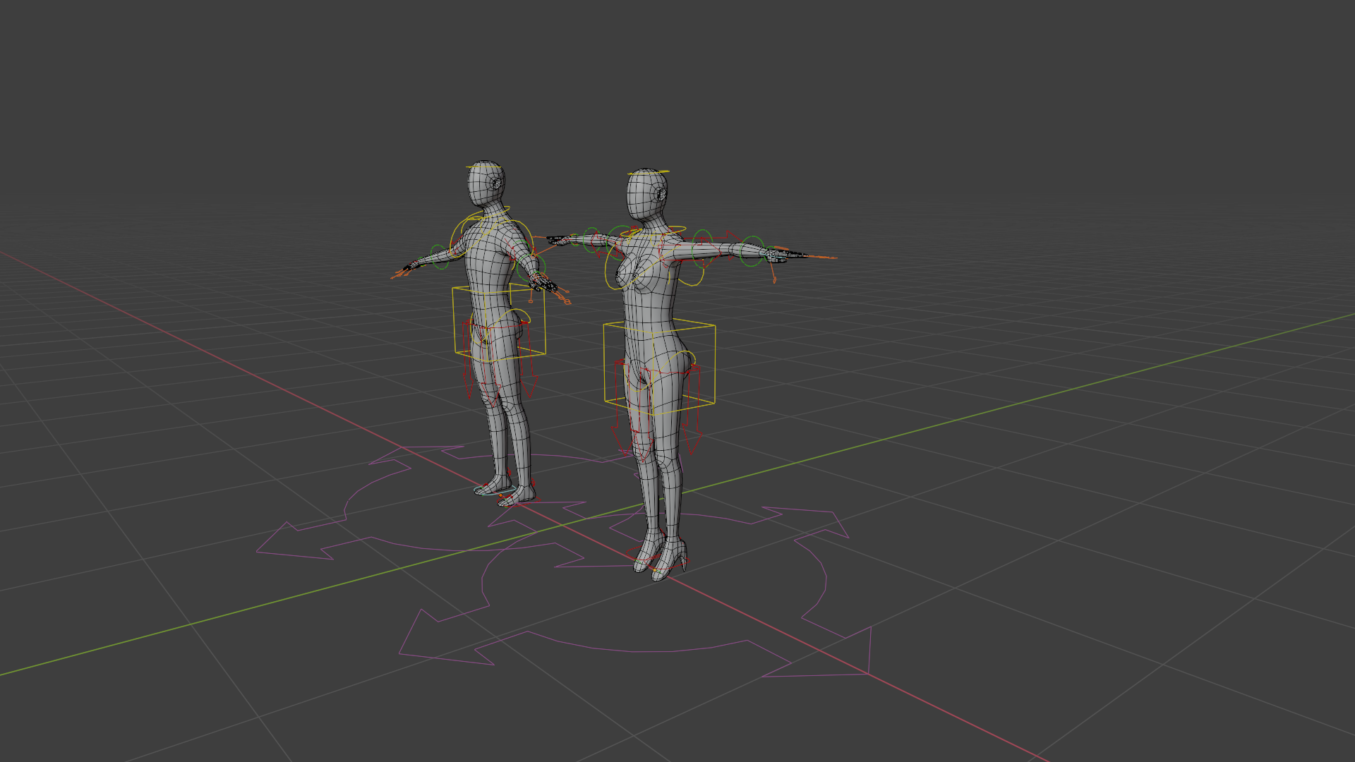 Rigged Low poly Male and Female Basemesh for Animation  preview image 3